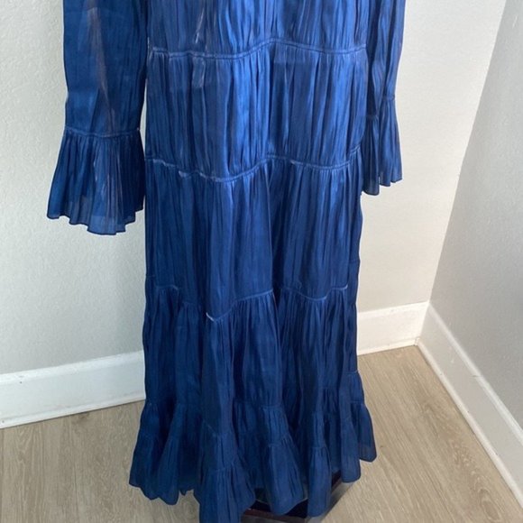 Cinq à Sept long sleeve asymmetric Dress in Dark Blue - Picture 5 of 8